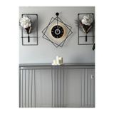 MetaQuartz Aksesuar 5'li Elegante Set - LED'li Ferrero BlackBerry Exclusive Dekor - (Pilli) Metal (mobilya) Duvar Saati 5LiNegroLedFerrero 50 x 60