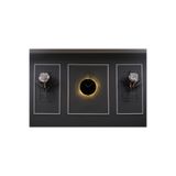 MetaQuartz Aksesuar 5'li Gümüş Siyah Kristal Elegante Set - Büyük Boy (50X75CM) - Modern Duvar Saati Gümüş-Siyah 50 x 75