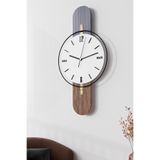 MetaQuartz Aksesuar Beyaz Sahra Elegant Plus Black Fred(QUARTZ MEKANİZMALI) Serisi - Modern Dekoratif Duvar Saati SİYAH 75 x 40