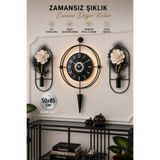 MetaQuartz Aksesuar Blackberry Lavinya-Kablosuz Pilli LED (Quartz Mekanizma)-(50x85)- Modern Dekoratif Metal Duvar Saati