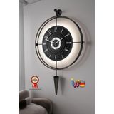 MetaQuartz Aksesuar BlackBerry LAVİNYA (Kırılmaz)(Kablosuz PİLLİ LED) - Chakra Dizayn - Metal (mobilya) Duvar Saati Sarı 50 x 90