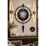 MetaQuartz Aksesuar BLACKBERY Lavinya -Kablosuz Pilli LED (Quartz Mekanizma)-(50x85)- Modern Dekoratif Duvar Saati