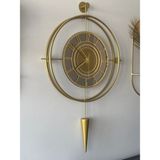 MetaQuartz Aksesuar Bronz Aynalı Lavinya Exclusive - Chakra Dizayn - Gerçek Bronz Ayna - Metal (Mobilya) Duvar Saati - Altın - 50 x 90 cm