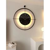 MetaQuartz Aksesuar (Büyük Boy-50*65 cm)Siyah Laviento - Siyah Göbek - Pilli Led - Modern Saat