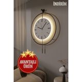 MetaQuartz Aksesuar (Büyük Boy - 50*75 cm) Black fred (Pilli LED ) (Quartz Mekanizmali) - Metal Duvar Saati - 50 x 75 cm - Siyah