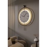 MetaQuartz Aksesuar (Büyük Boy-50*75 cm) Blackfred -Pilli Led 3 Adet Pil - Modern Duvar Saati