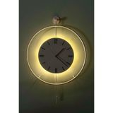MetaQuartz Aksesuar Büyük Boy (50X75CM) - Beyaz Timelles -(PİLLİ LED SİSTEMİ)- Metal Mobilya Duvar Saati Beyaz50 50 x 75