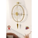 MetaQuartz Aksesuar Büyük Boy (50X90CM)-Exclusive (Laclock Konikli Gold) Şeffaf Tamperli Kırılmaz Cam Metal Duvar Saati gold-Şeffaf 75 x 50