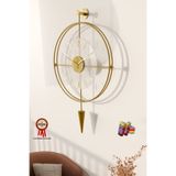 MetaQuartz Aksesuar Büyük Boy (50X90CM)-Exclusive (Laclock Konikli Gold )Şeffaf Tamperli Kırılmaz Cam Metal Duvar Saati