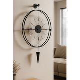 MetaQuartz Aksesuar Büyük Boy (50X90CM) - Siyah Şeffaf Camlı Laclock Konikli - Kırılmaz Tamperli Cam) Duvar Saati Siyah 75 x 50