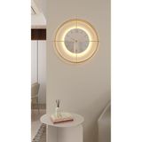 MetaQuartz Aksesuar Büyük Boy (55 * 55 CM) Gold Deluxe Ledli(PİLLİ) - Beyaz Göbek - Modern Dekoratif Metal Duvar Saati GoldBeyaz50 55 x 55