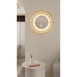 MetaQuartz Aksesuar Büyük Boy (55*55 CM) Gold Deluxe Ledli(PİLLİ) - Beyaz Göbek - Modern Dekoratif Metal Duvar Saati