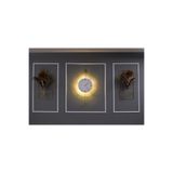 MetaQuartz Aksesuar Büyük Boy 5'li Gold Kristal Elegante Set (kablo Gerektirmeyen Seri)- Modern Duvar Saati Kristal Gold 50 x 75