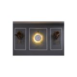MetaQuartz Aksesuar Büyük Boy 5'li Gold Kristal Elegante Set (kablo Gerektirmeyen Seri )- Modern Duvar Saati