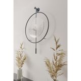 MetaQuartz Aksesuar Büyük Boy Antrasit Luxry Şefaf Cam Metal Dekoratif Camlı Lüx Duvar Saati Antrasit 50 x 75
