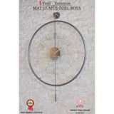 MetaQuartz Aksesuar Büyük Boy Gümüş Luxry Şeffaf Camlı,modern Dekoratif Metal Duvar Saati (FIRIN BOYA) Gerçek Krom 50 x 75