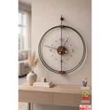 MetaQuartz Aksesuar Büyük Boy Rosa - SİYAH -Ceviz Premium - (Kırılmaz TAMPER Cam) Lüks Büyük Sessiz Duvar Saati