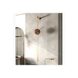 MetaQuartz Aksesuar Camsız Ahşap Metal Gravity Metal Duvar Saati, Modern Dekoratif Duvar Saati Gold 33 x 80