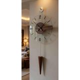 MetaQuartz Aksesuar EKRU Gravity Ceviz - (KIRILMAZ TAMPER CAM) - Büyük Boy (33x85cm) - Metal (MOBİLYA) Duvar Saati GOLD 33 x 80
