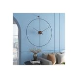 MetaQuartz Aksesuar ElissaTime 60 Cm Siyah Modern Dekoratif Metal Duvar Saati Siyah Gümüş Askı 60 x 70
