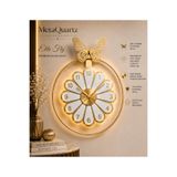 MetaQuartz Aksesuar Elite Fly Gold Premium (Pilli Ledli) Metal Duvar Saati