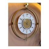 MetaQuartz Aksesuar Elmas Serisi - Gold Laviento 12-24H - (Büyük Boy - 55X65CM) - Modern Metal Duvar Saati gold 50 x 65