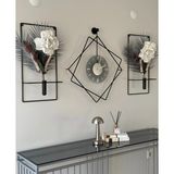 MetaQuartz Aksesuar Ferrero Camlı Siyah Metal Kırılmaz Duvar Saati Kare Tasarım Modern 60 x 70 cm Sessiz Mekanizma - Siyah - Füme
