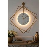 MetaQuartz Aksesuar Ferrero Kristal GOLD SERİSİ - (Pilli Led) - Quartz Mekamizma - Metal Duvar Saati