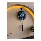 MetaQuartz Aksesuar Galileo LED'li - BLACKBERRY - 12-24h - (34 * 85 cm), Ledli Duvar Saati Siyah 38 x 79