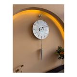 MetaQuartz Aksesuar Galileo LED'li - GÜMÜŞ - 12-24h - (34 * 85 cm), Ledli Duvar Saati Gümüş 38 x 79