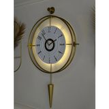 MetaQuartz Aksesuar (GOLD-Büyük Boy) - Gold beyaz 7-24 h Lavinya - Kırılmaz Kadranlı (mobilya) Metal Duvar Saati