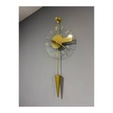 MetaQuartz Aksesuar GOLD ELİT GALİLEO ,(Quartz Mekanizma) Modern Metal Ve Cam Tasarım Duvar Saati