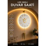 MetaQuartz Aksesuar GOLD - Galileo - Elegant Series Ledli Duvar Saati