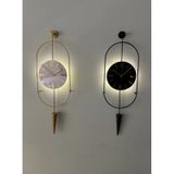 MetaQuartz Aksesuar Gold Ledli Serenity Pendulum Duvar Saati Sadece Gold Saat