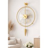 MetaQuartz Aksesuar Gold LuxPen Modern Dekoratif Metal Duvar Saati Siyah 50 x 90