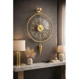 MetaQuartz Aksesuar Gold LuxPen Modern Dekoratif Metal Duvar Saati