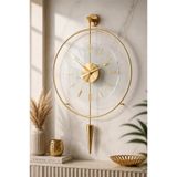 MetaQuartz Aksesuar Gold LuxPen Modern Dekoratif Metal Duvar Saati
