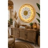 MetaQuartz Aksesuar Gold- NOVA Galaxy Full Metal - Pilli Led - Metal Ledli Duvar Saati