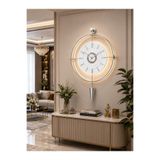 MetaQuartz Aksesuar GÜMÜŞ-BÜYÜK BOY) - Lavinya (12-24h) Exclusive (ÖZEL KADRAN TASARIM) - Modern Dekoratif Duvar Saati