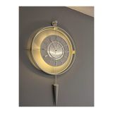 MetaQuartz Aksesuar GÜMÜŞ ÇARK PIRLANTA LAVİNYA- Ledli Modern Dekoratif Duvar Saati BeyazGümüş 50 x 90