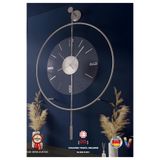 MetaQuartz Aksesuar Gümüş Luxry Şefaf (YENİ TAMPERLİ KIRILMAZ CAM) - (50X75CM) Metal (MOBİLYA) Duvar Saati SİYAH 50 x 75