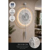 MetaQuartz Aksesuar Gümüş Masippi 12-24 h (e X C L U S I V E ) - Siyah Metal Duvar Saati