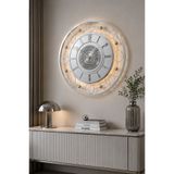 MetaQuartz Aksesuar Gümüş - NOVA Galaxy Full Metal - Pilli Led - Metal Ledli Duvar Saati