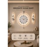 MetaQuartz Aksesuar Gümüş - Royal Kadran Exclusive - Pilli Led - 3 Pil ile Gelir - Metal Duvar Saati