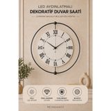 MetaQuartz Aksesuar İNCİ BLACK TİME, Modern Dekoratif Metal Duvar Saati