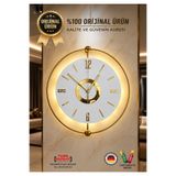 MetaQuartz Aksesuar İNCİ KADRAN KRİSTAL GOLD Metal Çember-(Özel Seri-Quartz Mekanizma)(Pilli Led) Metal Duvar Saati