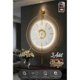 MetaQuartz Aksesuar İskandinav Kadran Gold Büyük Boy 50 x 75 CM 3 Adet Pil Metal (Mobilya) Duvar Saati Gold
