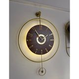 MetaQuartz Aksesuar Ispanyol Orbit Time Büyük Boy (50X75CM )(Quartz Mekanizma) , Metal Ahşap Duvar Saati