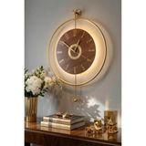 MetaQuartz Aksesuar Ispanyol Orbit Time Büyük Boy (50X75CM )(Quartz Mekanizma) , Metal Ahşap Duvar Saati