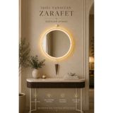 MetaQuartz Aksesuar Kablosuz LED’li ELEGANT Luxry Ayna GOLD 50x90 - 60x90 Cm Modern Pilli LED’li Dekoratif Dresuar Aynası